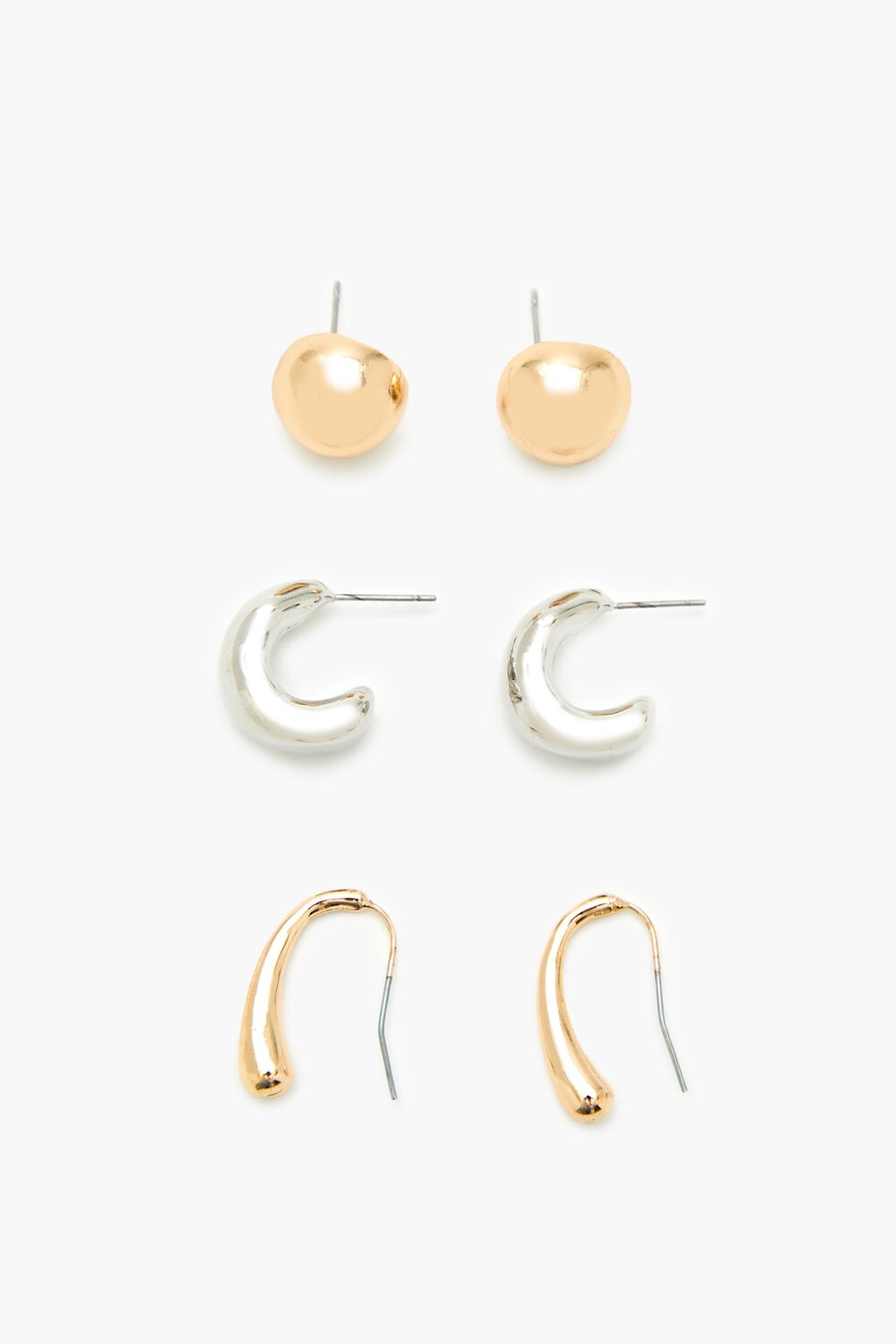Forever 21 Stud & Geo Hoop Earring Set