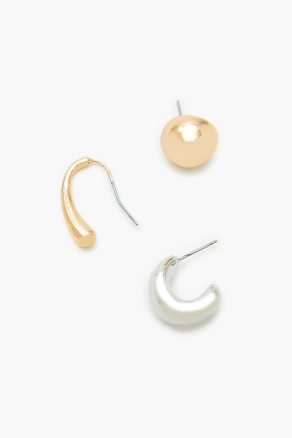 Forever 21 Stud & Geo Hoop Earring Set