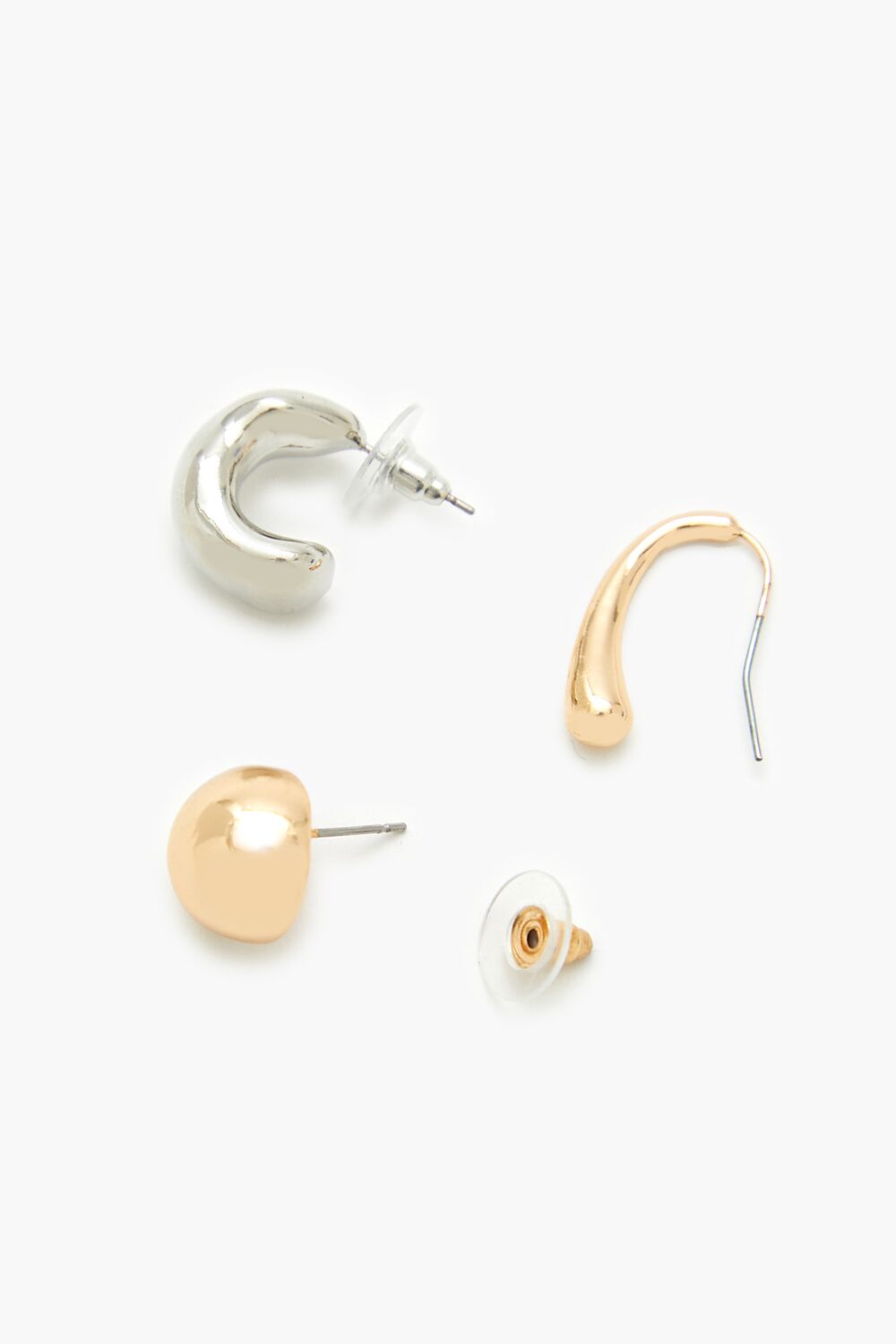 Forever 21 Stud & Geo Hoop Earring Set