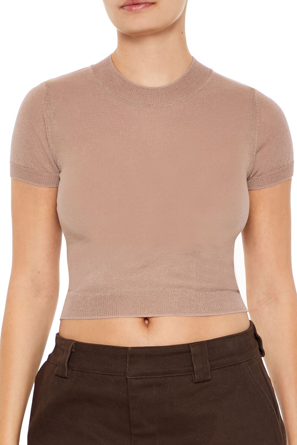 Forever 21 Cropped Sweater-Knit Tee