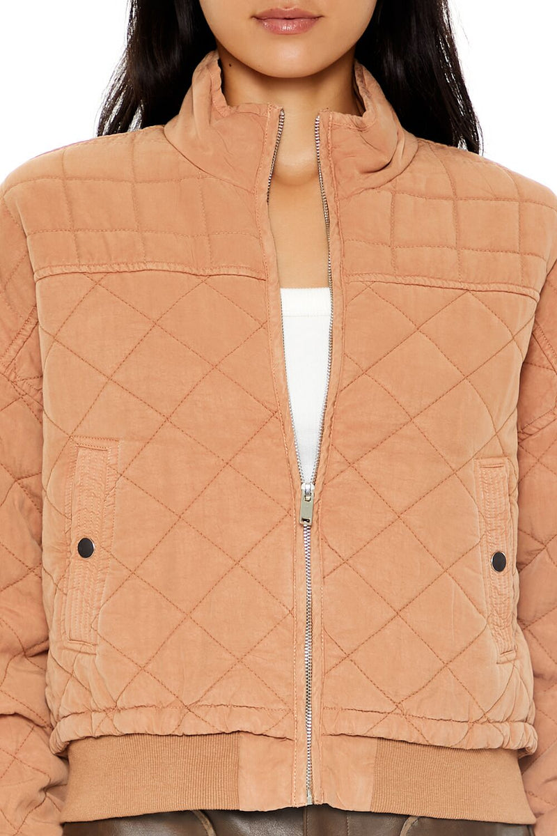 Forever 21 Quilted Zip-Up Bomber Jacket