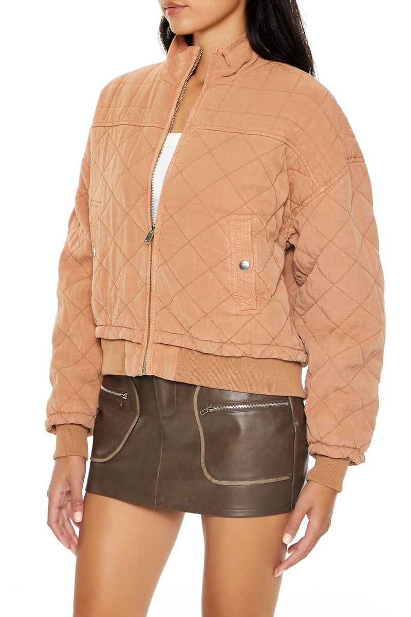 Forever 21 Quilted Zip-Up Bomber Jacket