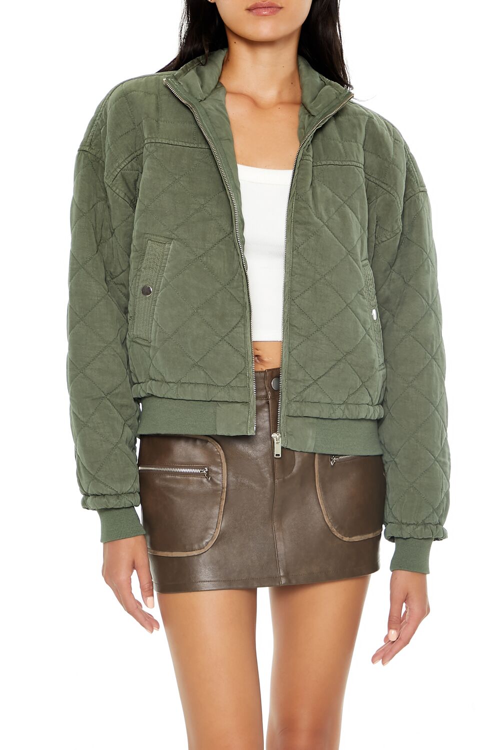 Forever 21 Quilted Bomber Jacket