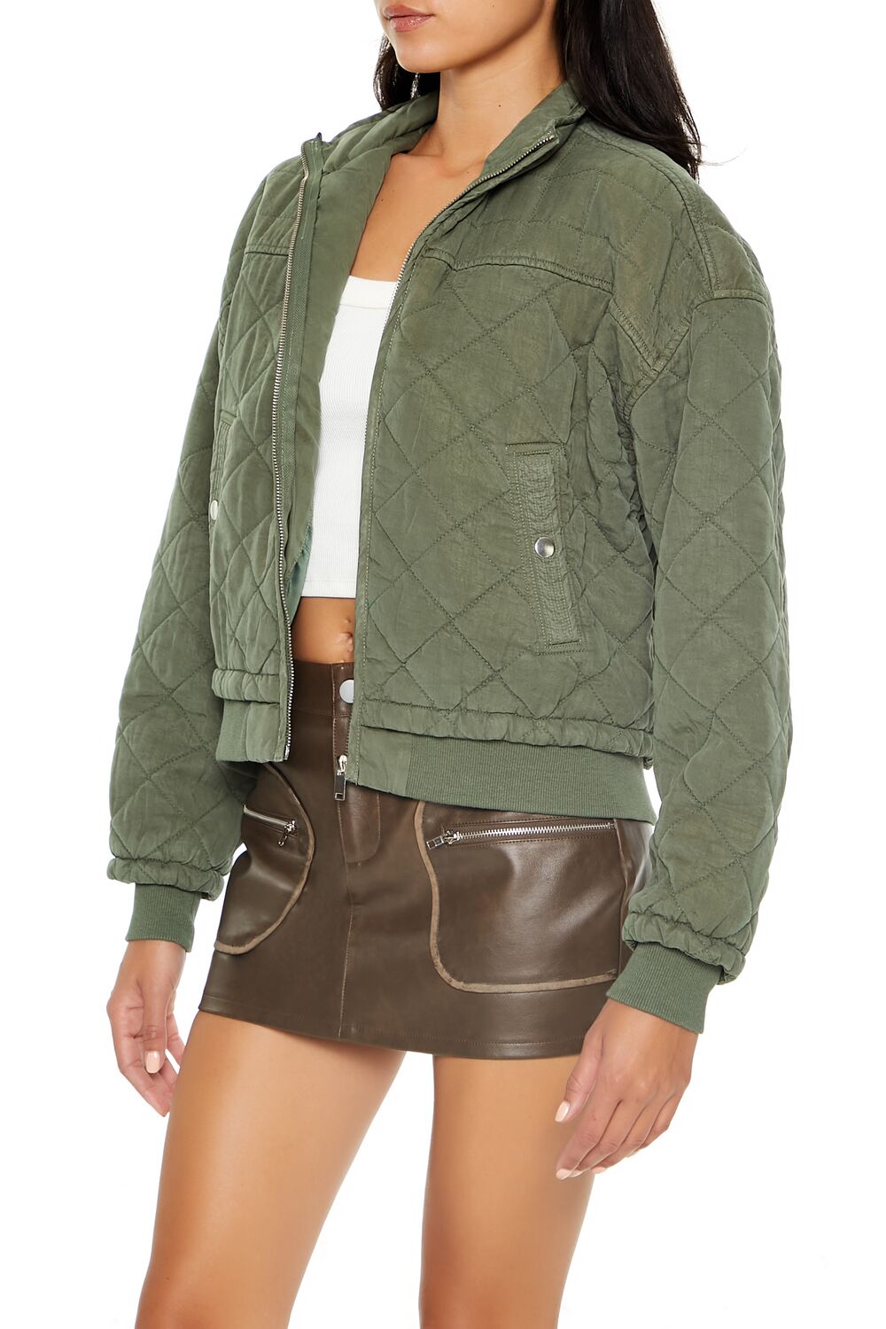 Forever 21 Quilted Bomber Jacket