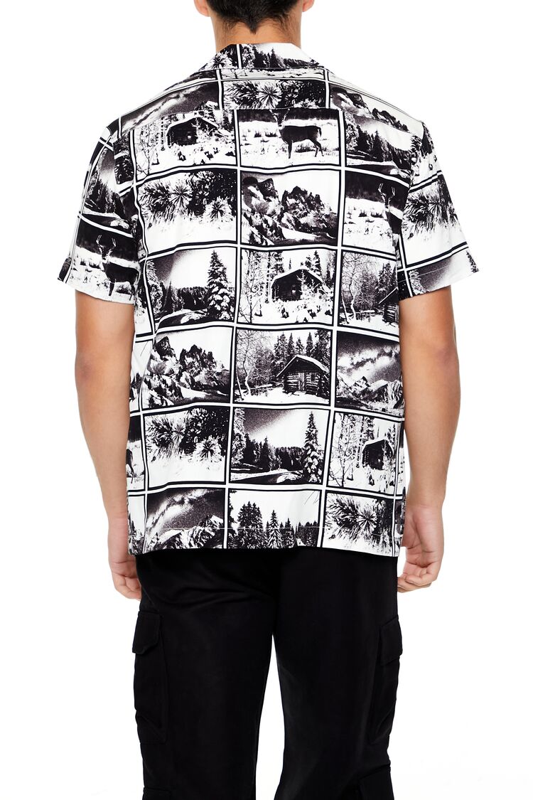 Forever 21 Photo Print Camp Collar Shirt