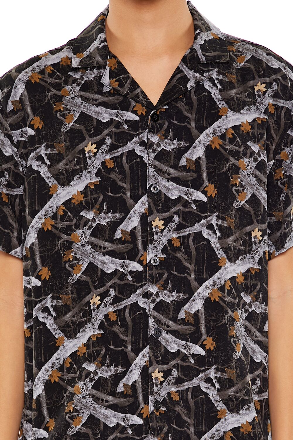 Forever 21 Abstract Print Camp Collar Shirt