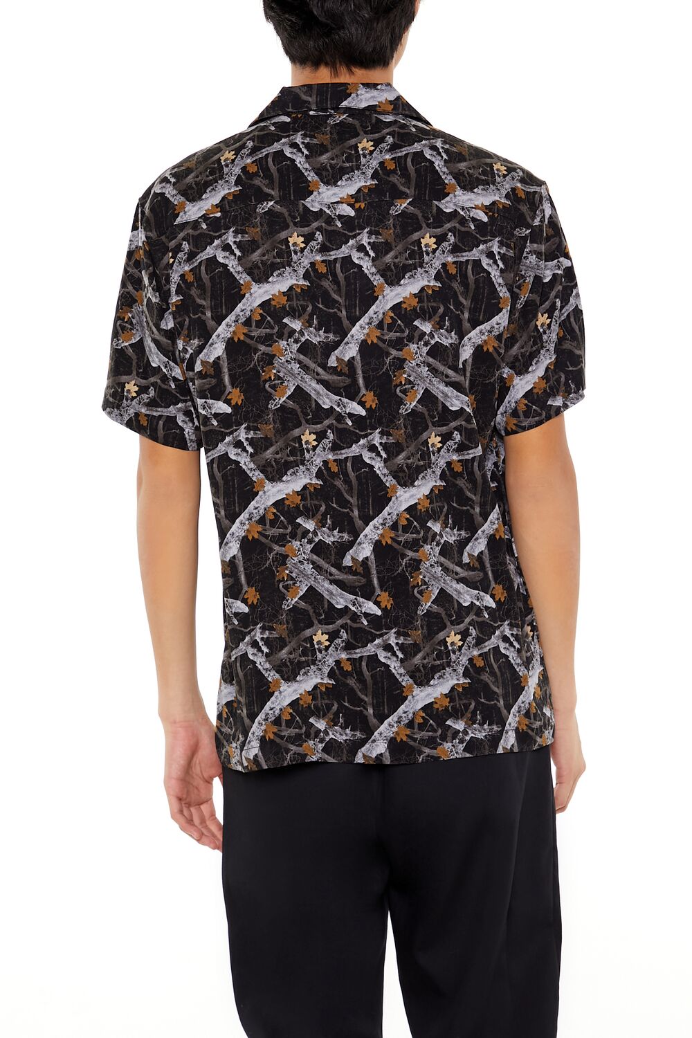Forever 21 Abstract Print Camp Collar Shirt
