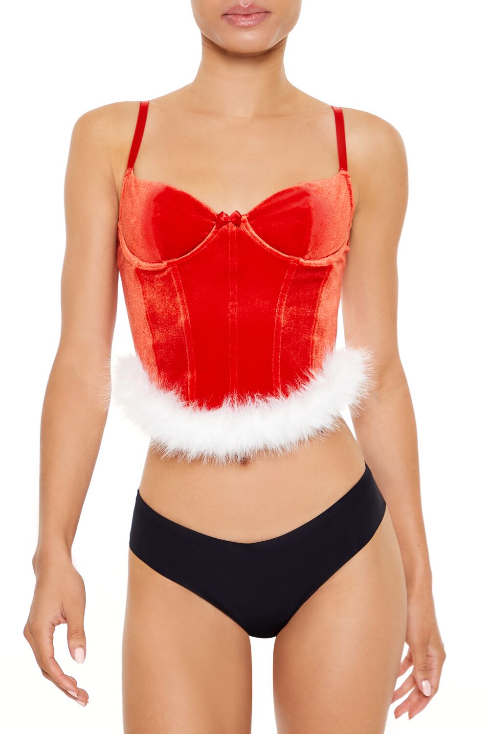 Forever 21 Velvet Santa Lingerie Corset Cami