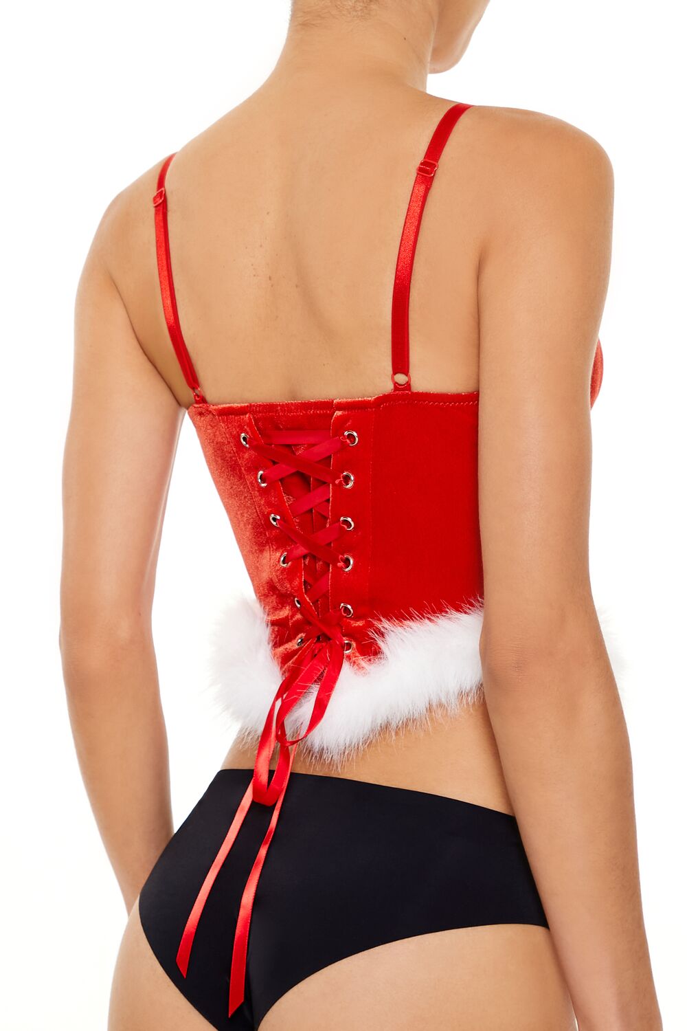 Forever 21 Velvet Santa Lingerie Corset Cami
