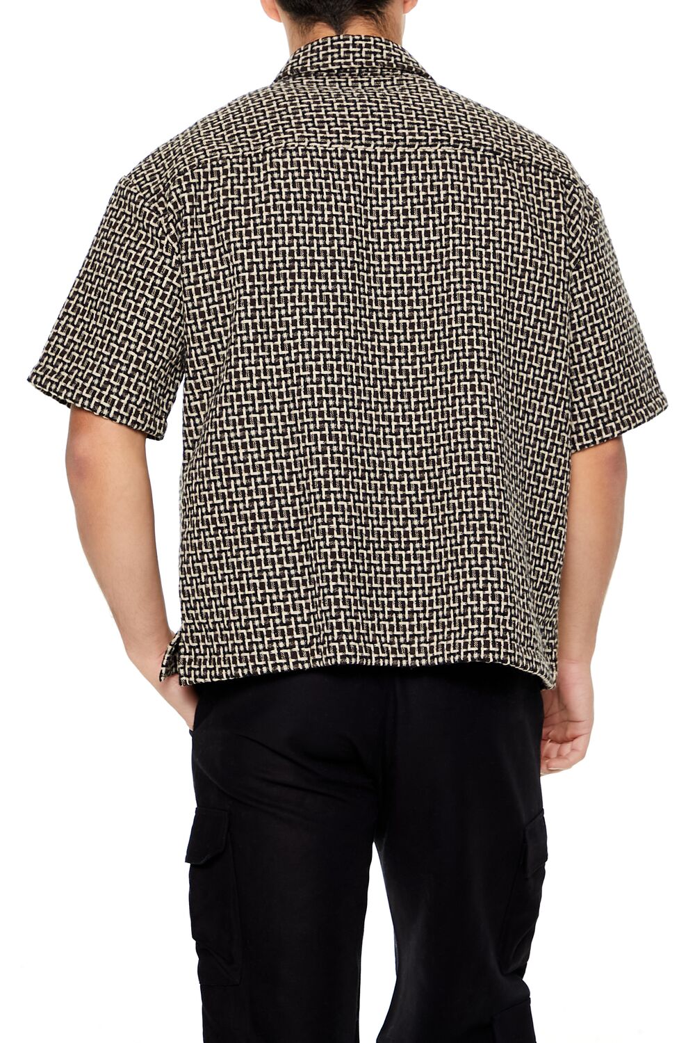 Forever 21 Textured Weave Short Sleeve Shirt