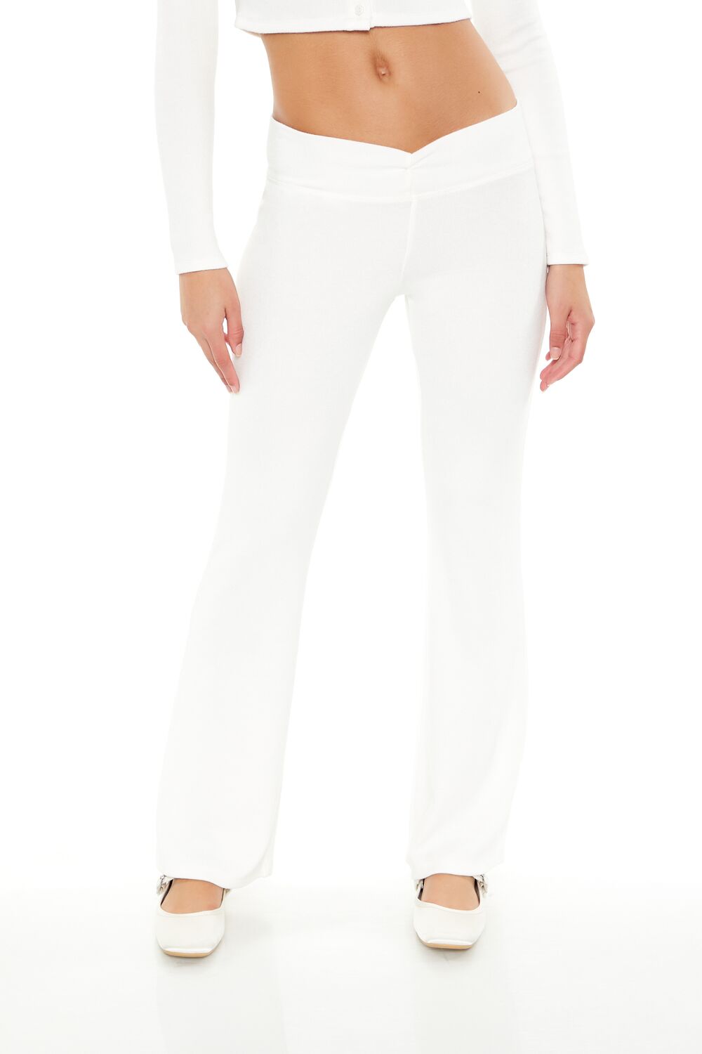 Forever 21 Mid-Rise V-Cut Flare Pants