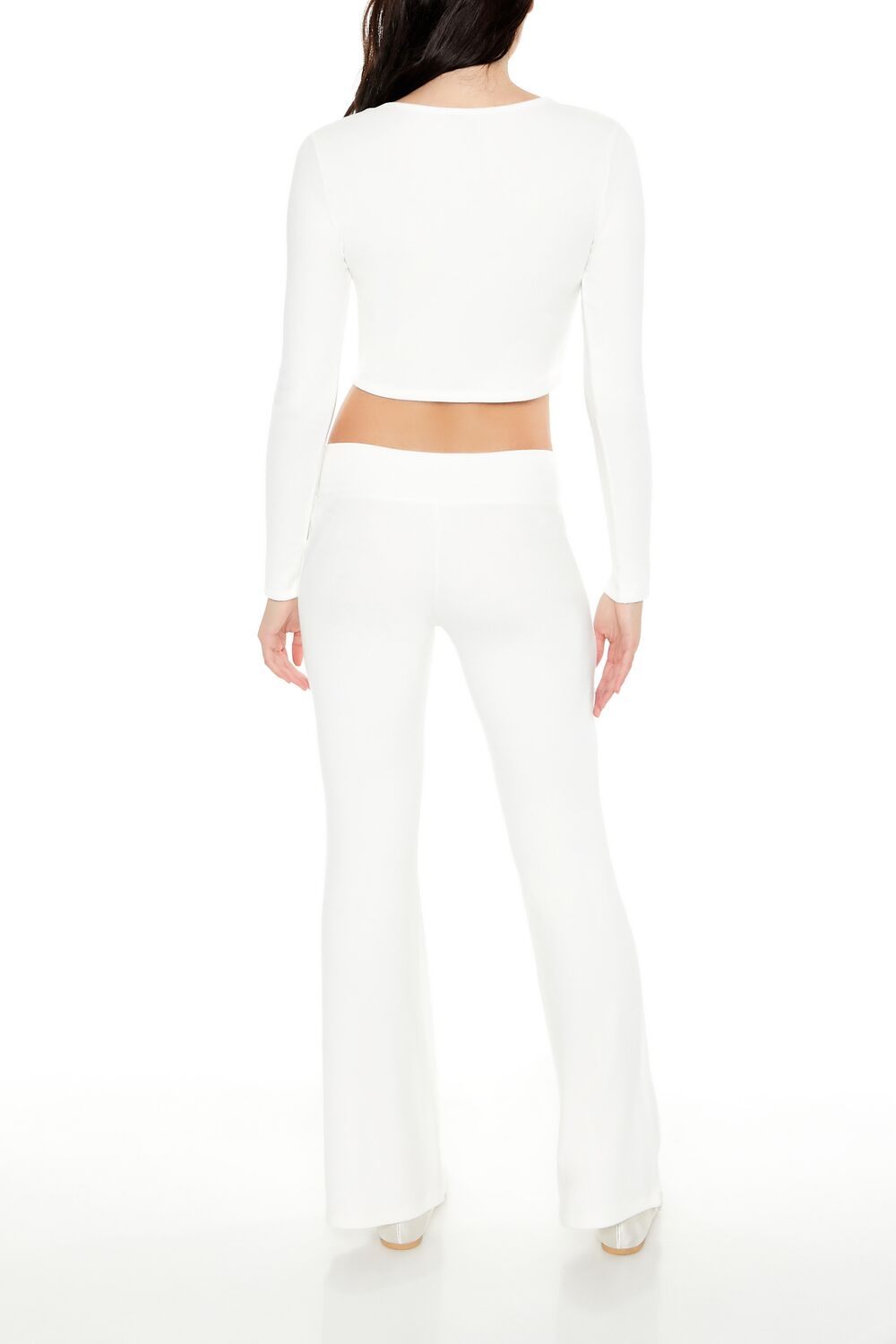 Forever 21 Mid-Rise V-Cut Flare Pants