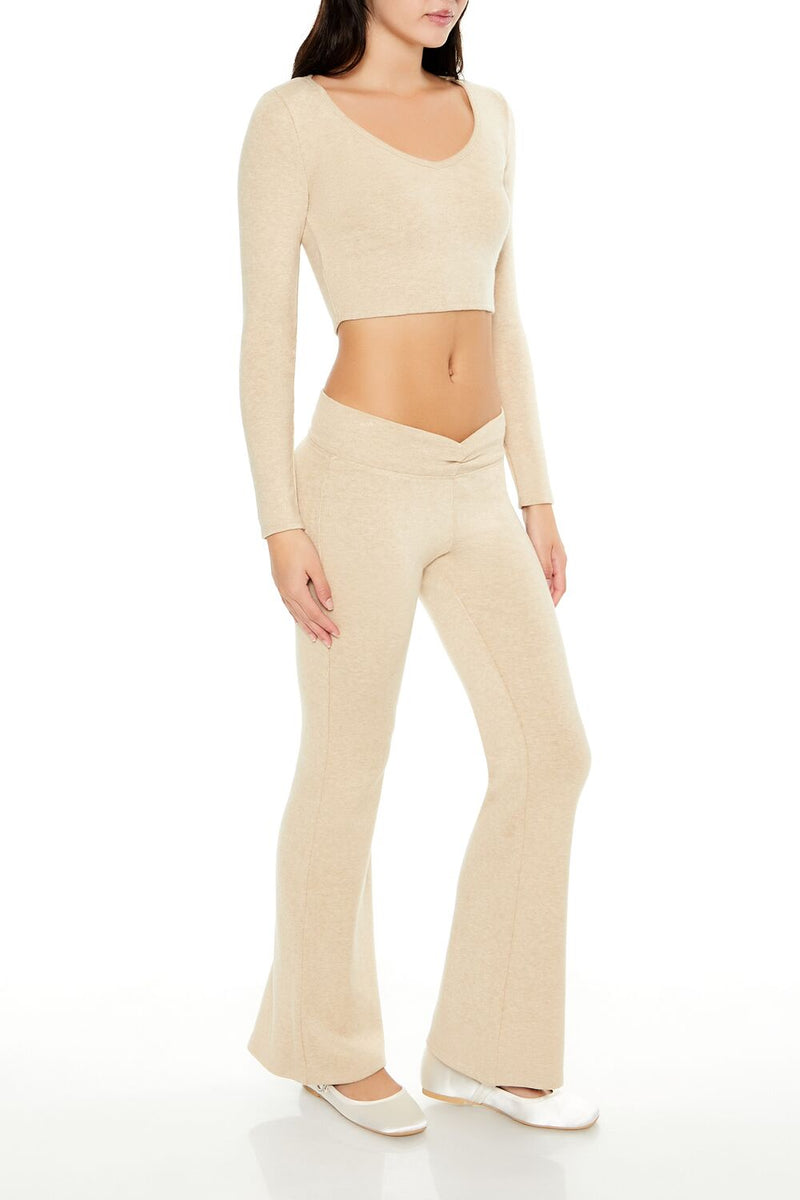 Forever 21 Mid-Rise V-Cut Flare Pants