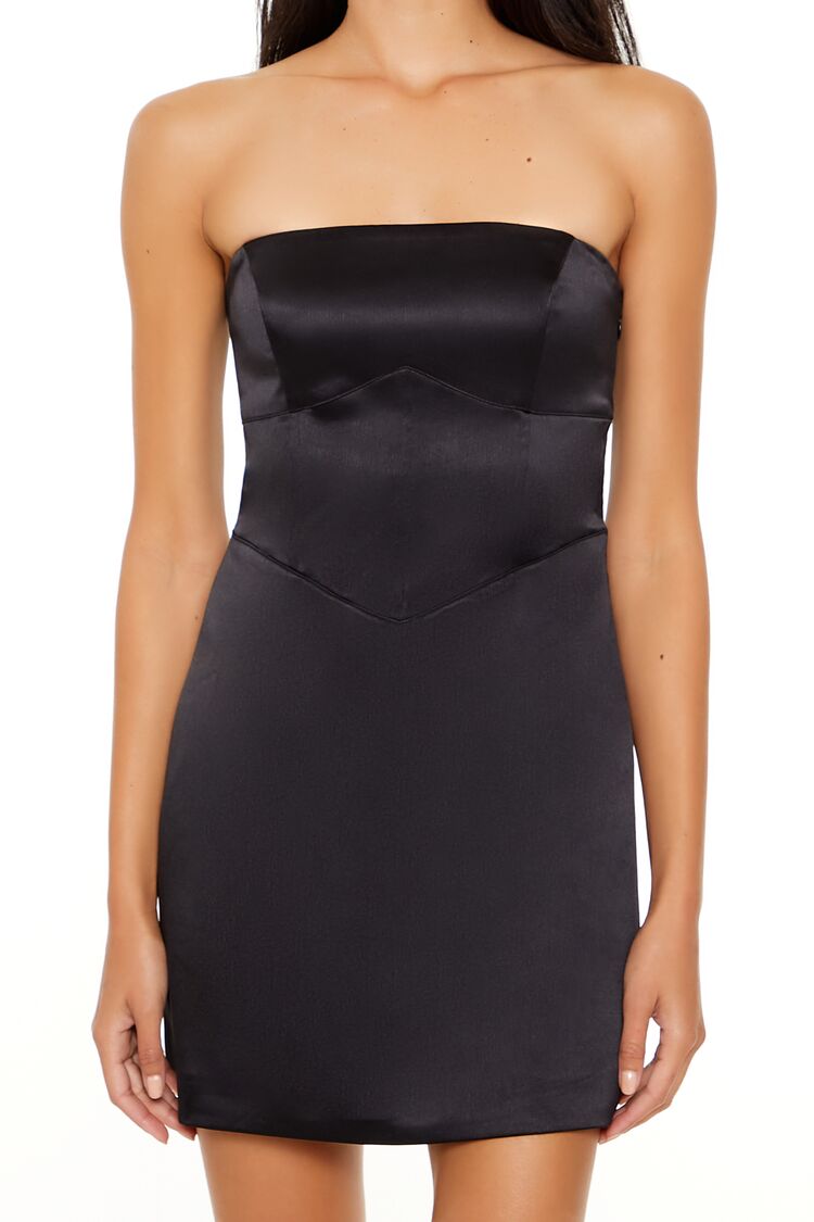 Forever 21 Satin Strapless Corset Mini Dress