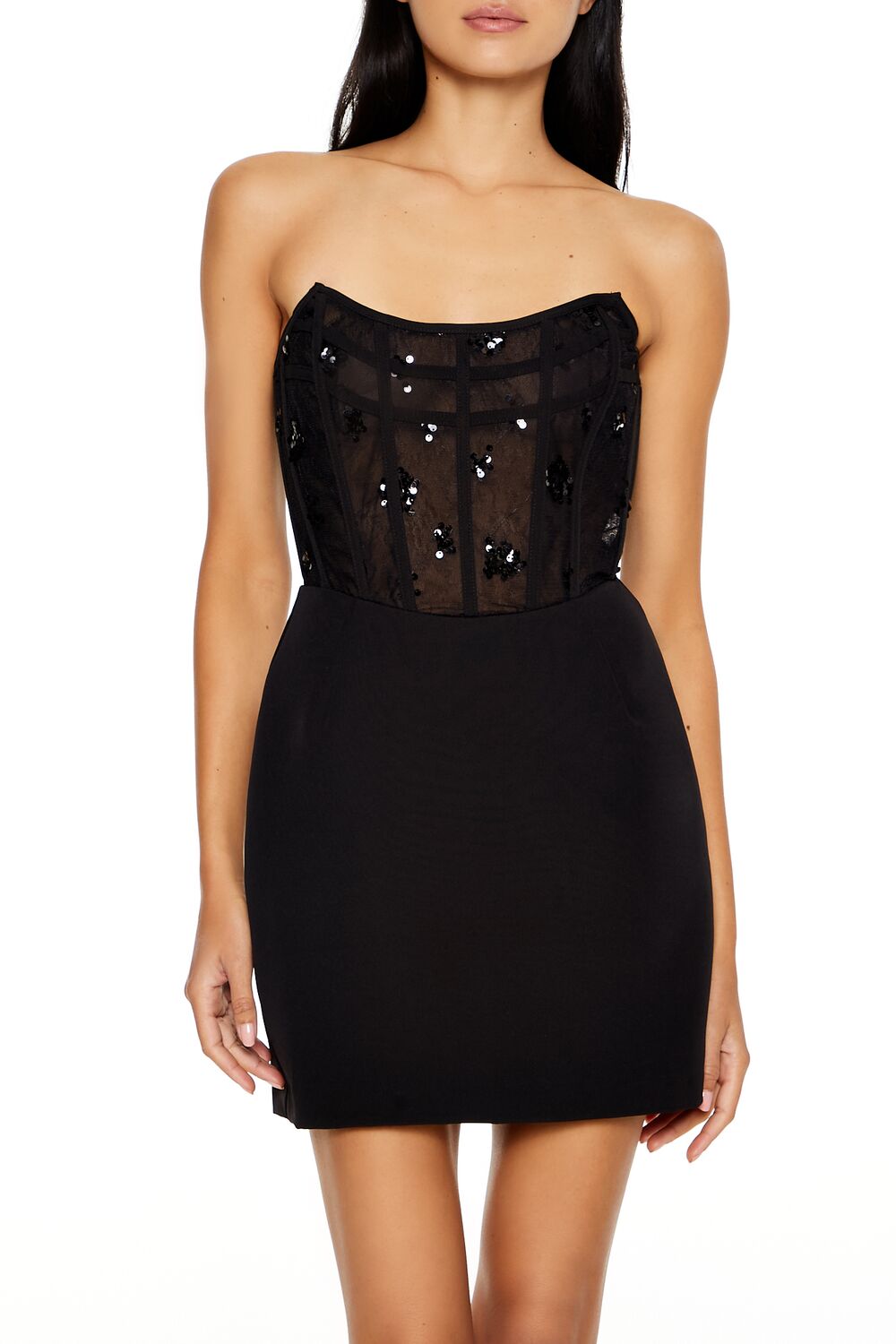 Forever 21 Embellished Bustier Tube Mini Dress