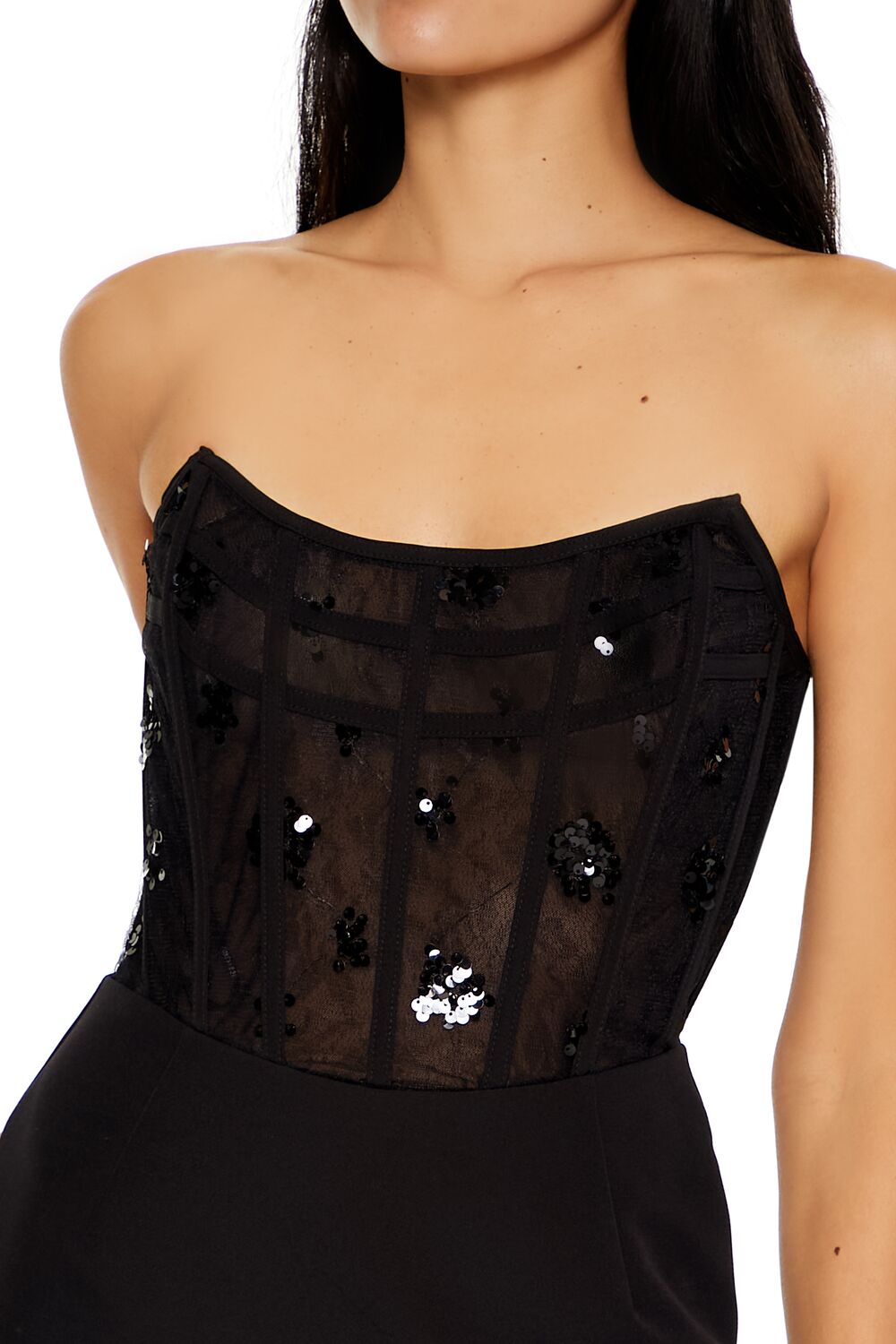 Forever 21 Embellished Bustier Tube Mini Dress
