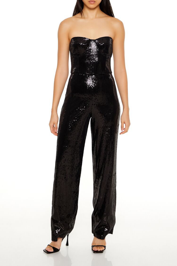 Forever 21 Sequin Strapless Jumpsuit