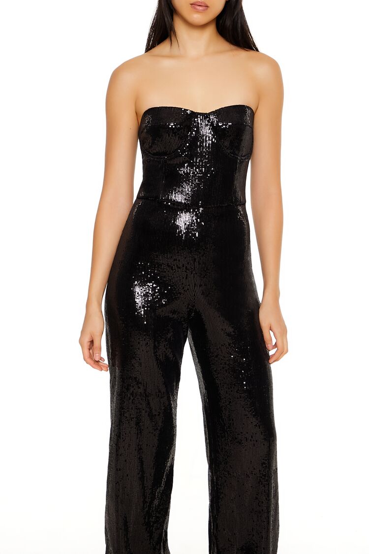 Forever 21 Sequin Strapless Jumpsuit