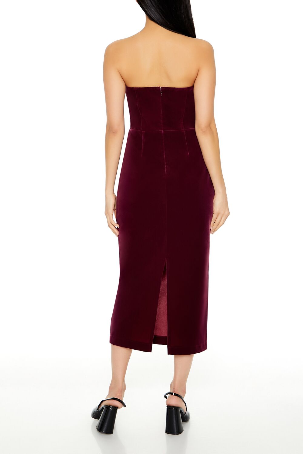 Forever 21 Velvet Strapless Corset Midi Dress
