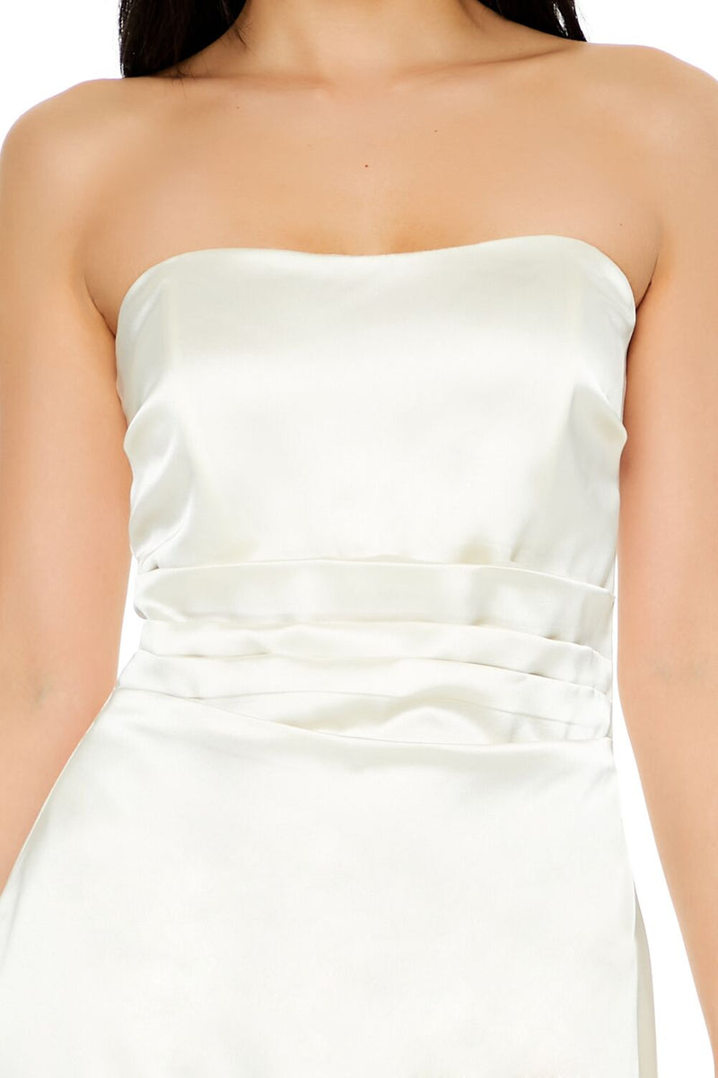 Forever 21 Satin Tube Handkerchief Mini Dress