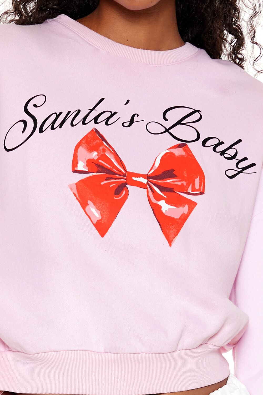 Forever 21 Santa's Baby Cropped Sweatshirt