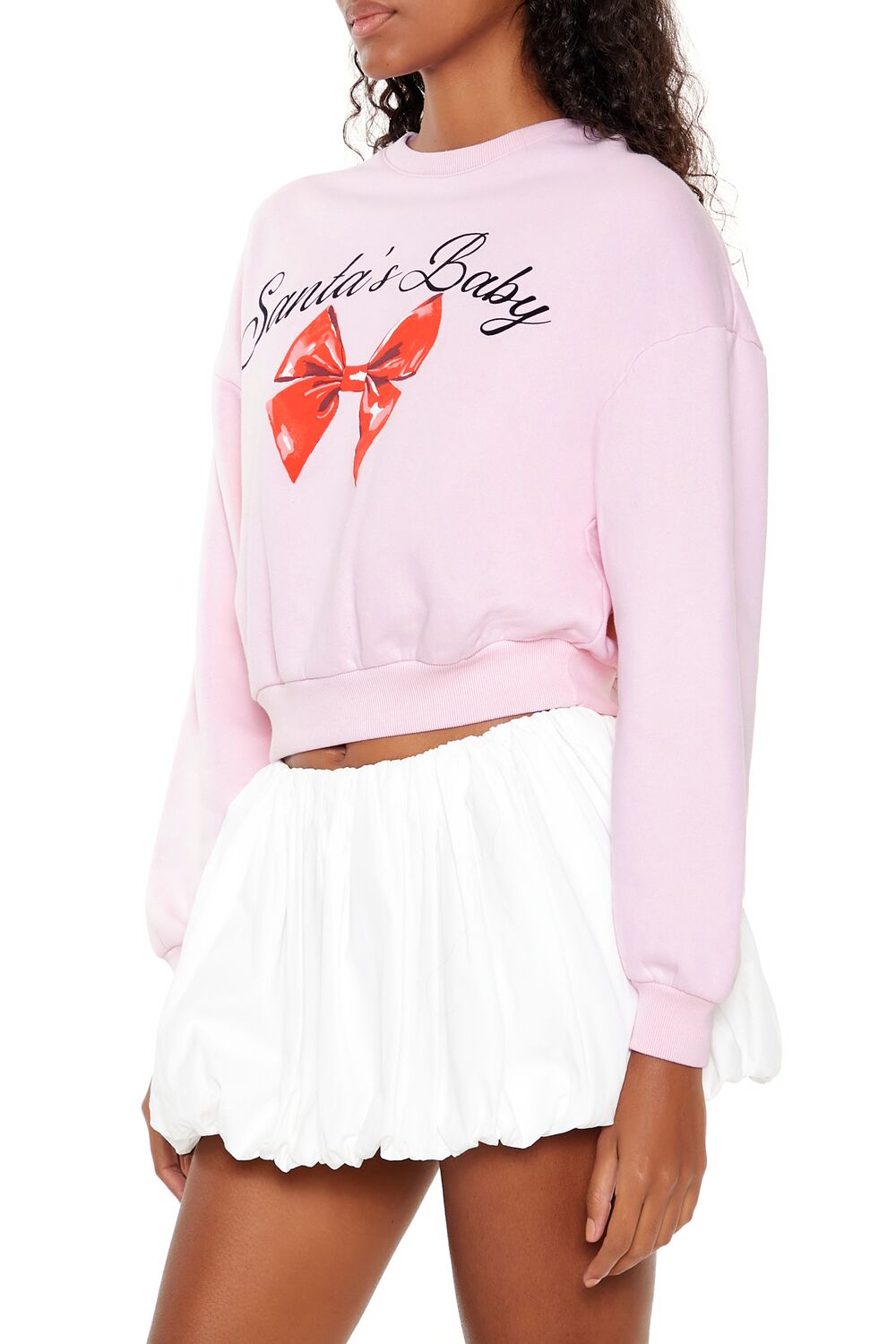 Forever 21 Santa's Baby Cropped Sweatshirt