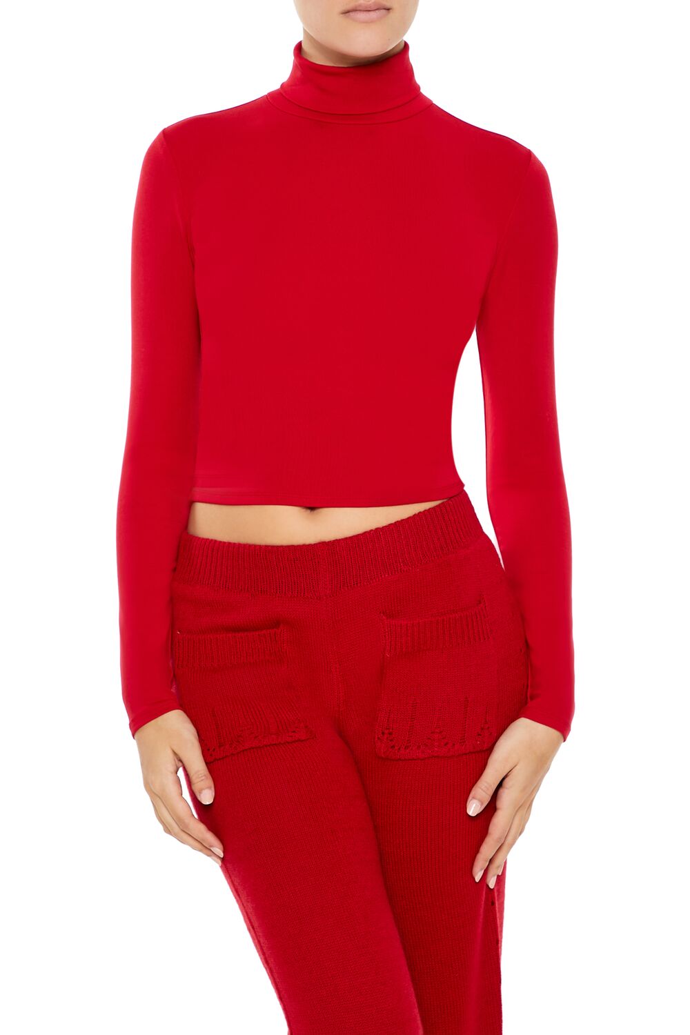 Forever 21 Fitted Turtleneck Crop Top
