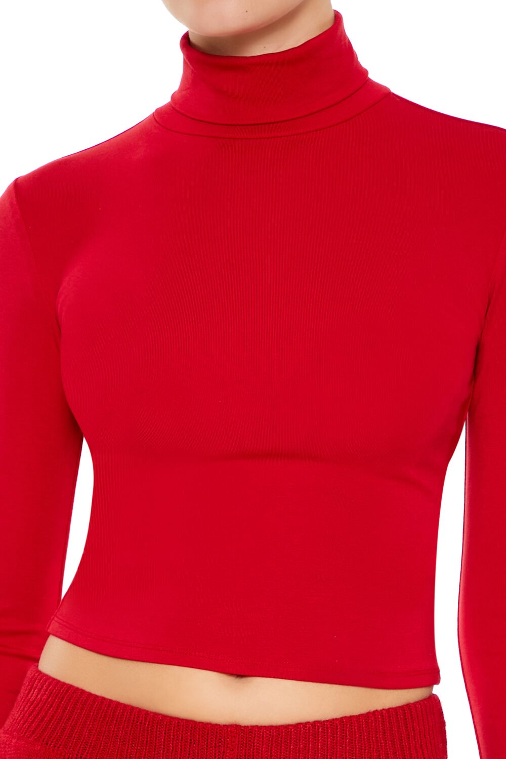 Forever 21 Fitted Turtleneck Crop Top