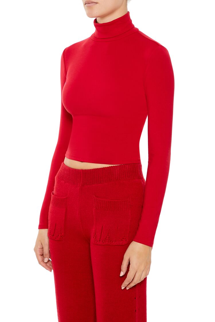 Forever 21 Fitted Turtleneck Crop Top