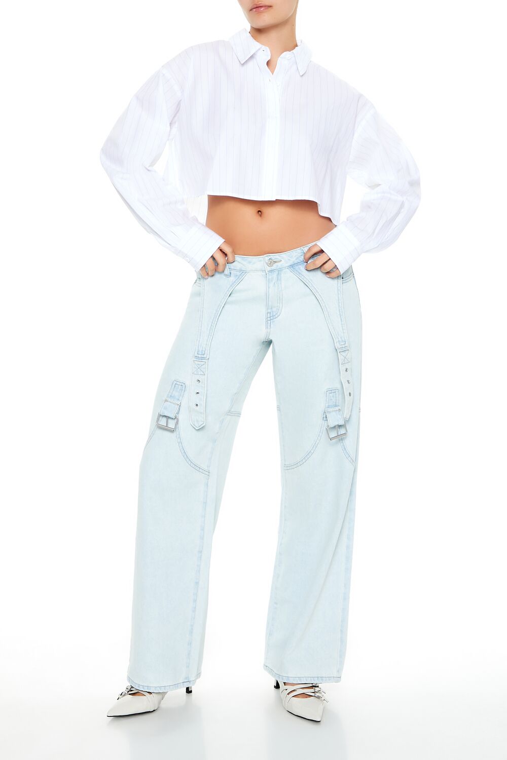 Forever 21 Low-Rise Baggy Utility Jeans