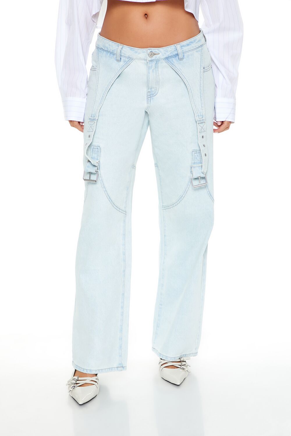 Forever 21 Low-Rise Baggy Utility Jeans