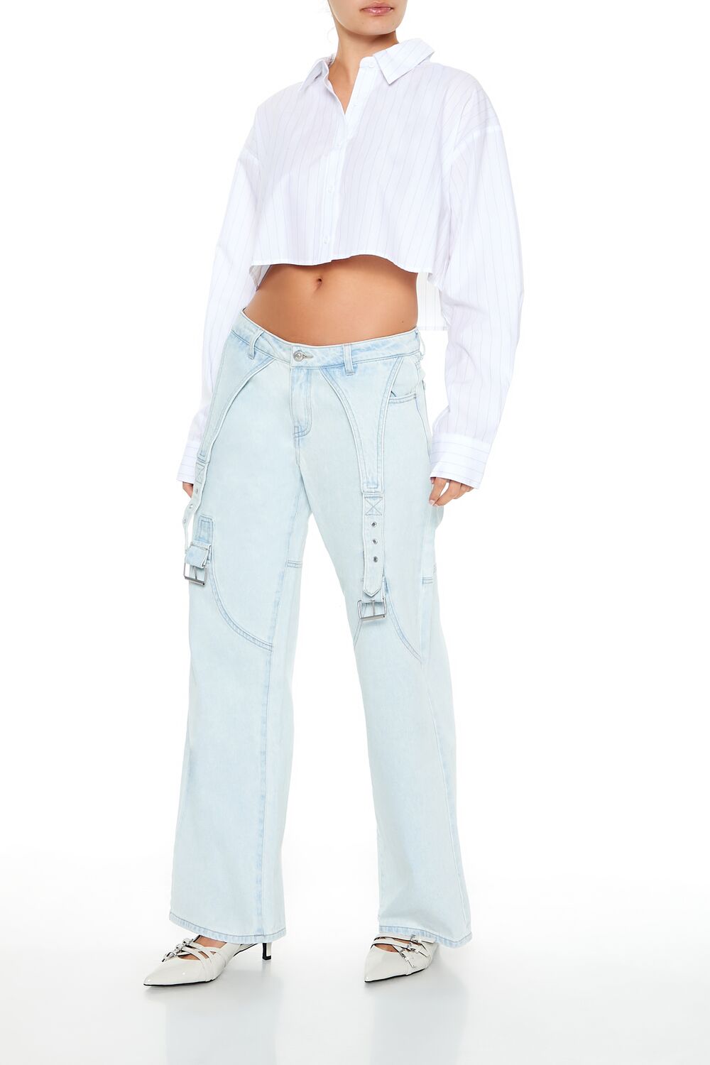 Forever 21 Low-Rise Baggy Utility Jeans