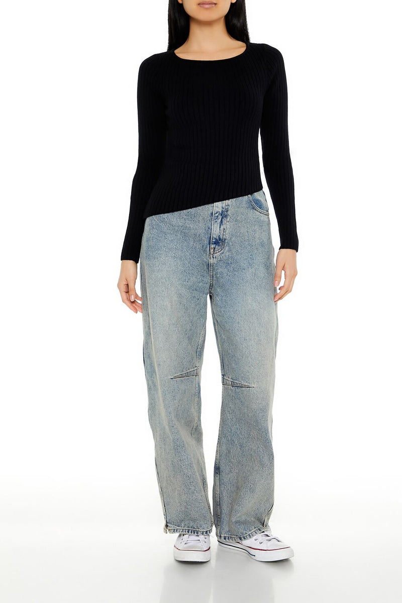 Forever 21 Asymmetrical Ribbed Knit Sweater