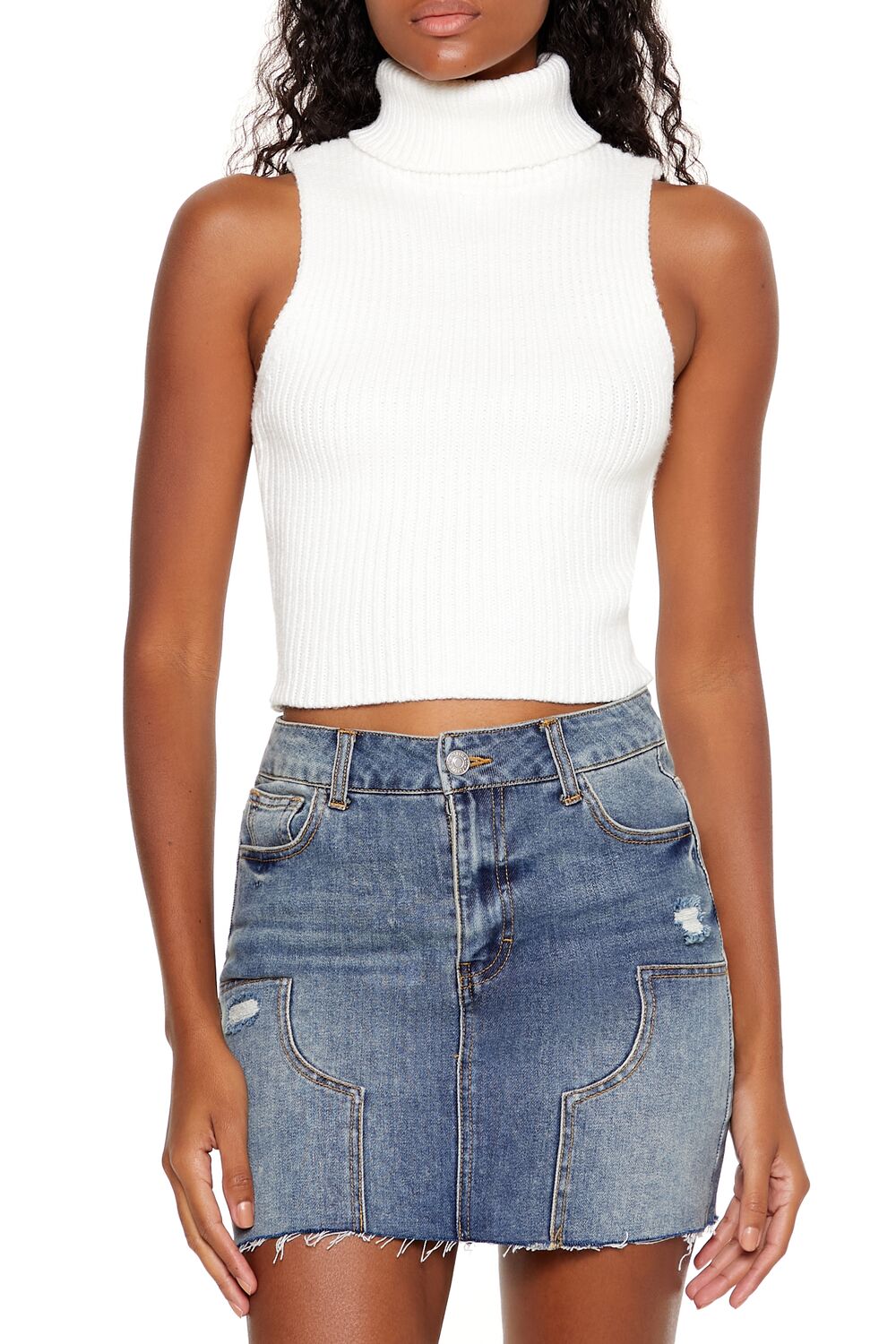 Forever 21 Turtleneck Sweater-Knit Tank Top