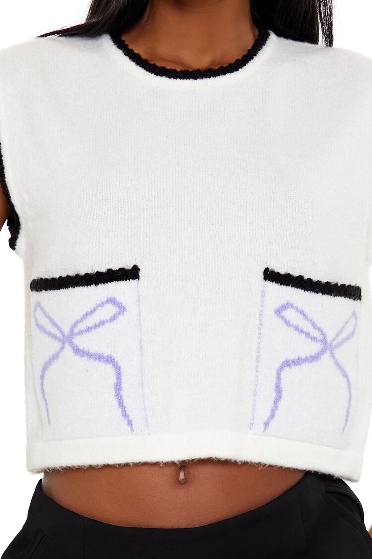 Forever 21 Cropped Bow Sweater Vest
