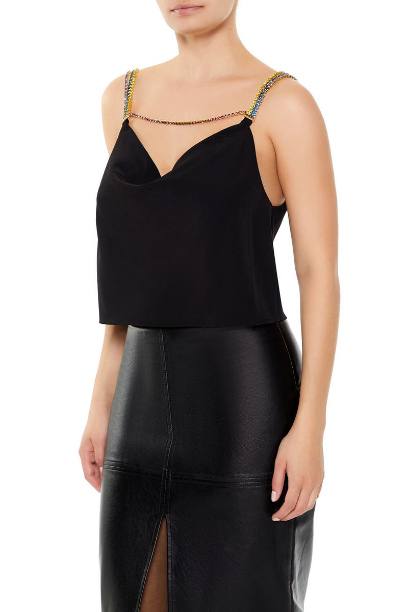 Forever 21 Rhinestone Chain Satin Cami