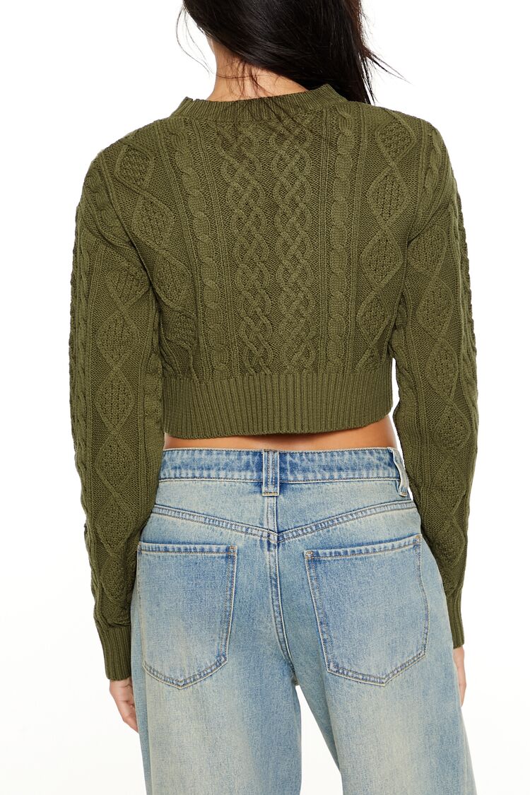 Forever 21 Chunky Cable Knit Crop Sweater