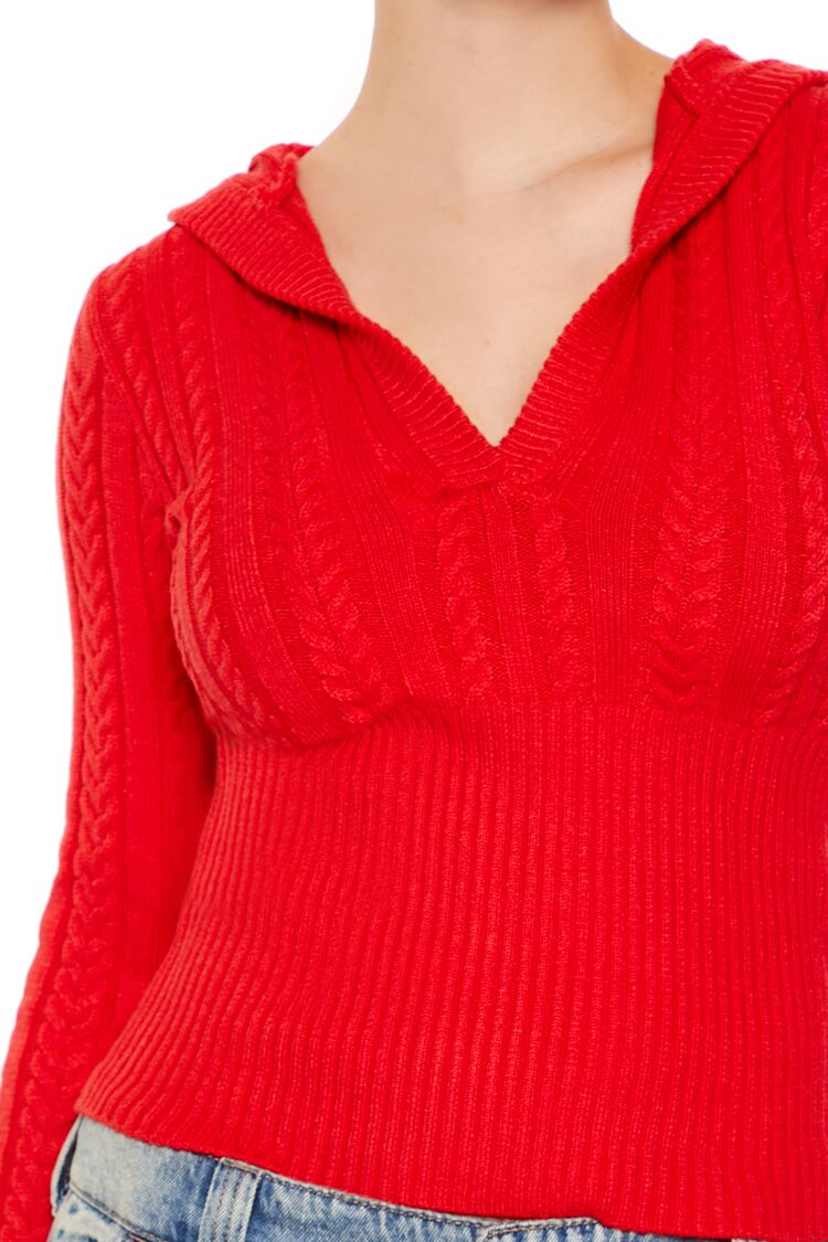 Forever 21 Hooded Cable Knit Sweater