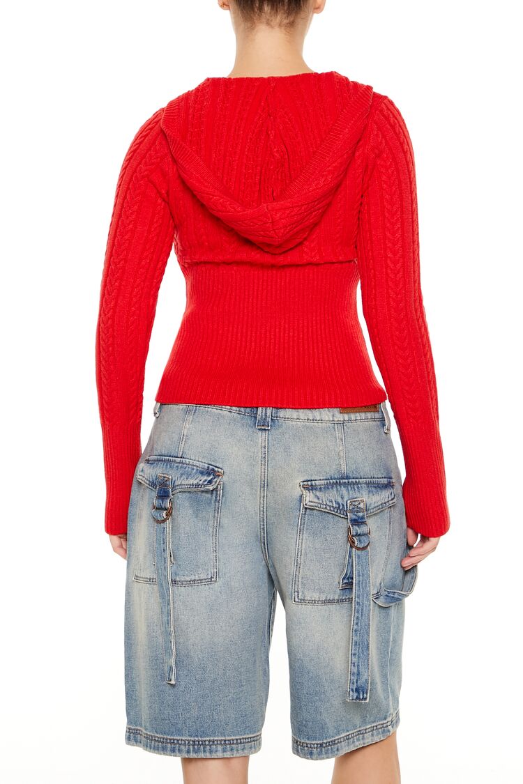 Forever 21 Hooded Cable Knit Sweater