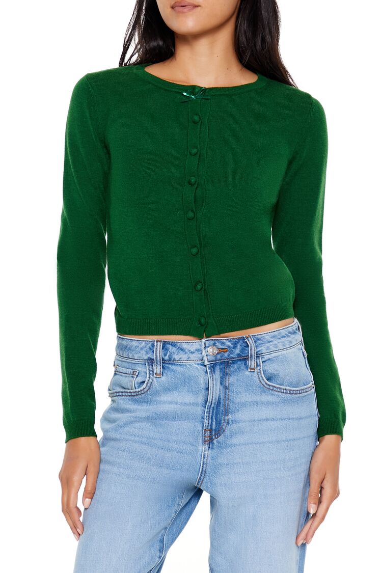 Forever 21 Fitted Crew Neck Cardigan