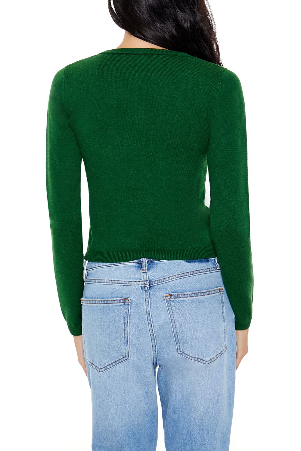 Forever 21 Fitted Crew Neck Cardigan