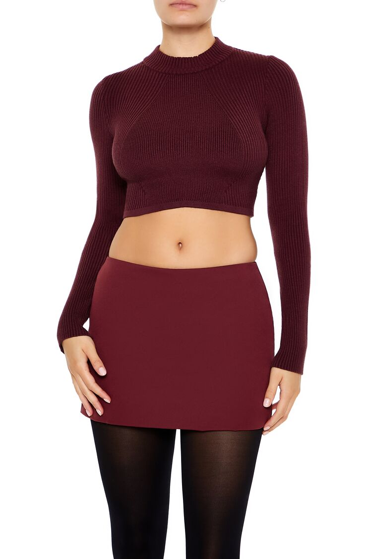 Forever 21 Cropped Mock Neck Sweater