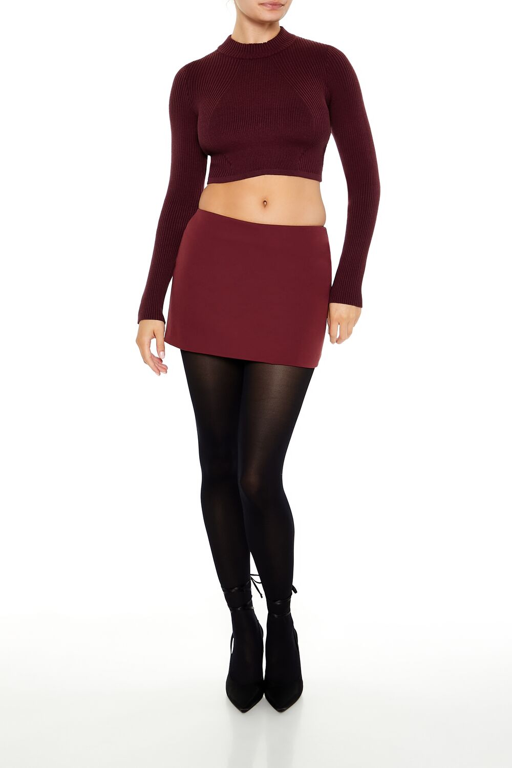 Forever 21 Cropped Mock Neck Sweater