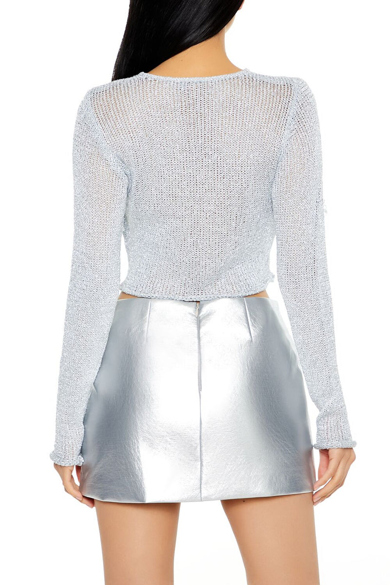 Forever 21 Metallic Cropped Sweater