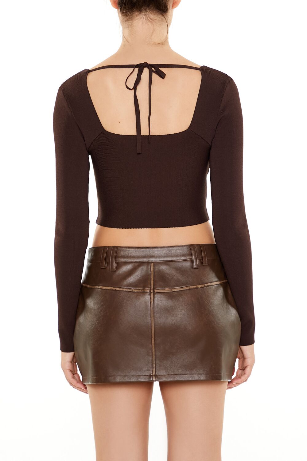 Forever 21 Sweater-Knit Crossover Crop Top