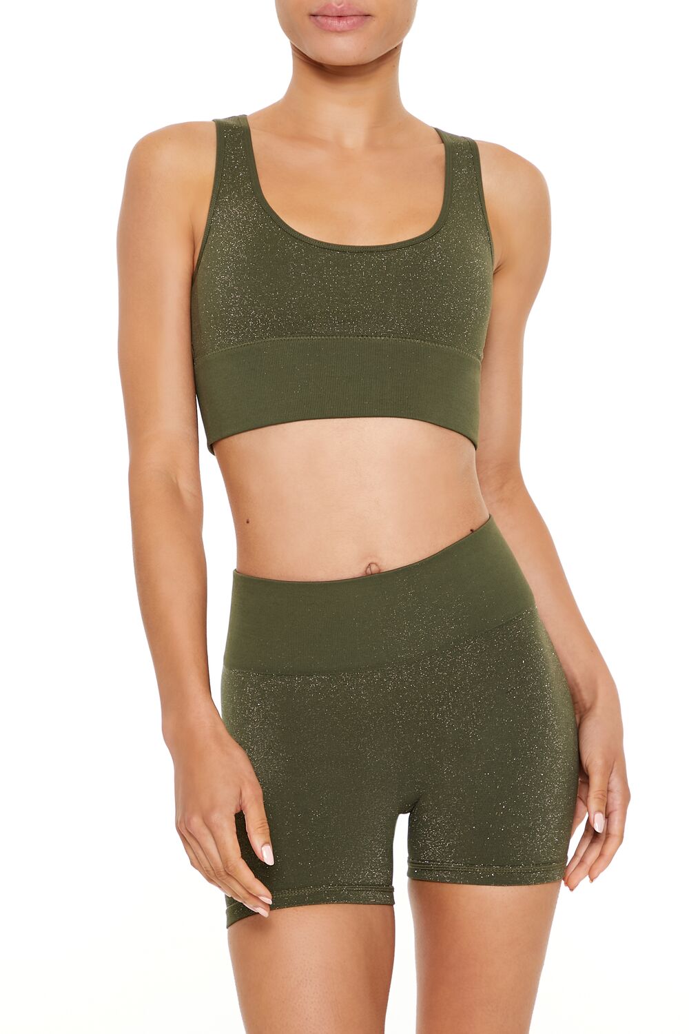Forever 21 Active Seamless Glitter Sports Bra