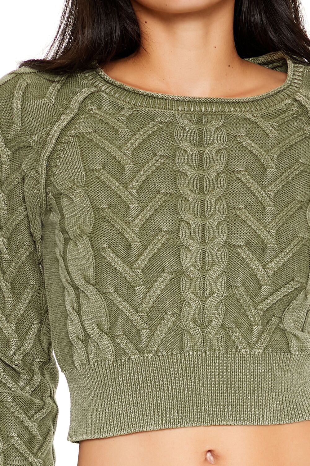 Forever 21 Cable Knit Cropped Sweater
