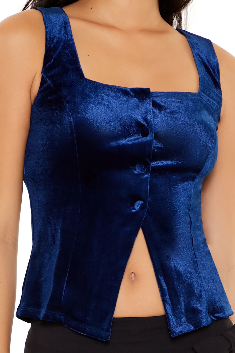 Forever 21 Velvet Button-Front Tank Top