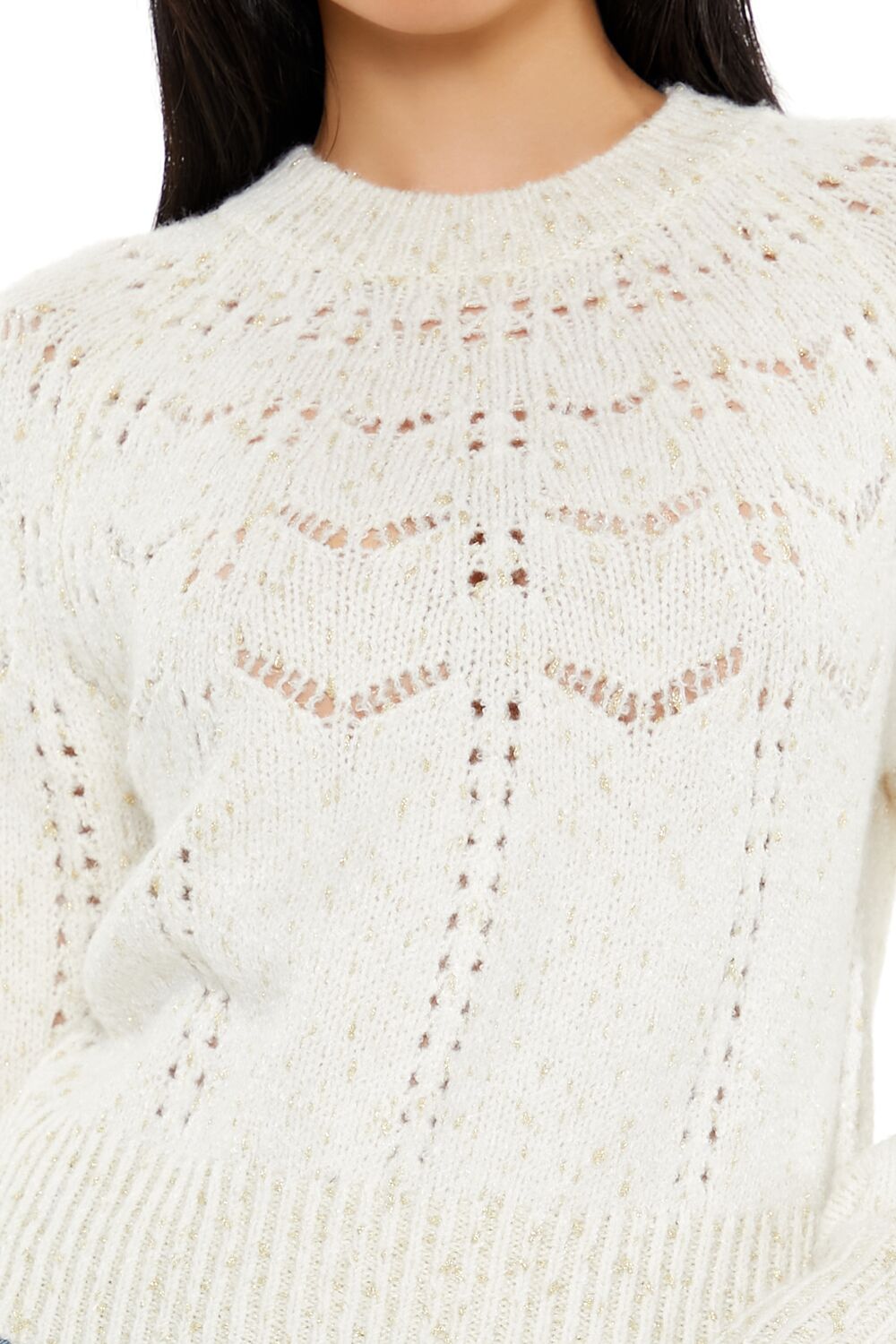 Forever 21 Metallic Pointelle Sweater