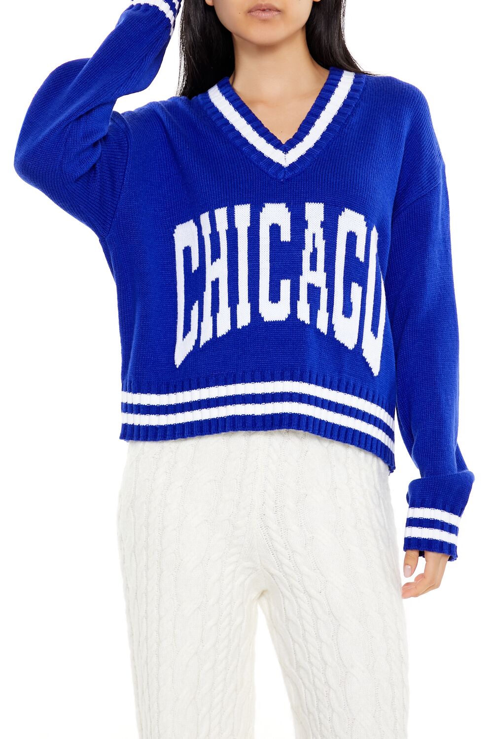 Forever 21 Chicago Varsity V-Neck Sweater